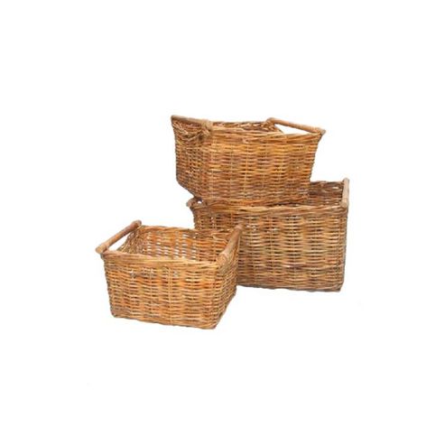 Image of Wicker Valley 32cm Lacak Rattan Storage Basket (set Of 3)