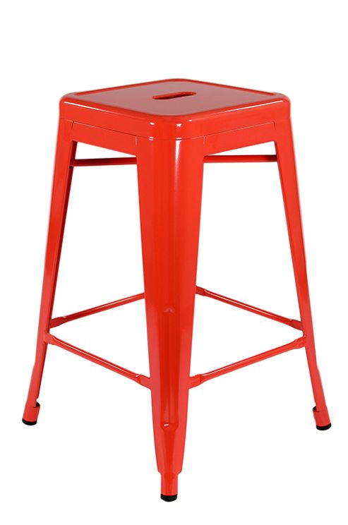 Image of Xavier Pauchard Low Orange Tolix Style Stool
