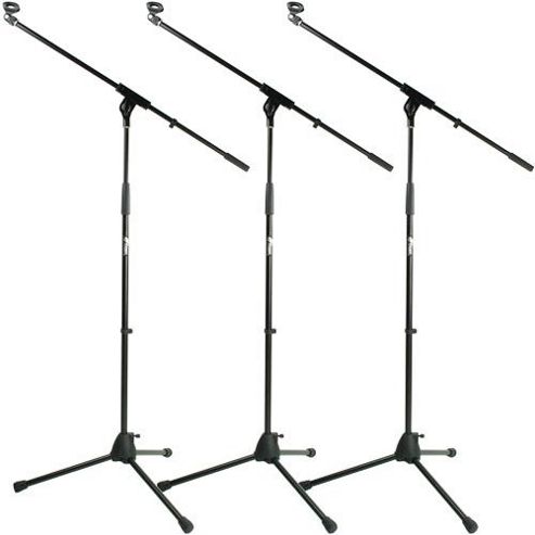 Image of Tiger Black Boom Microphone Stands 3 Pack