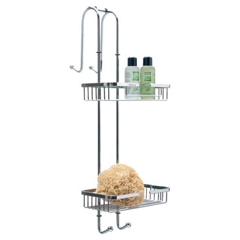 Image of Nicol Nero Shower Shelf In Chrome With Tray