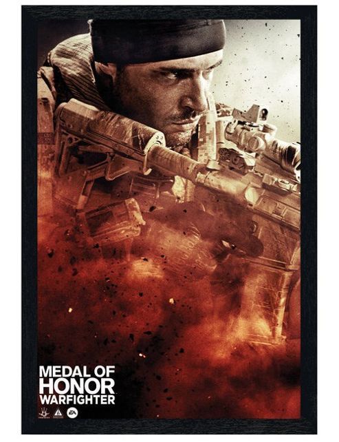 Image of Black Wooden Framed Medal Of Honor Poster