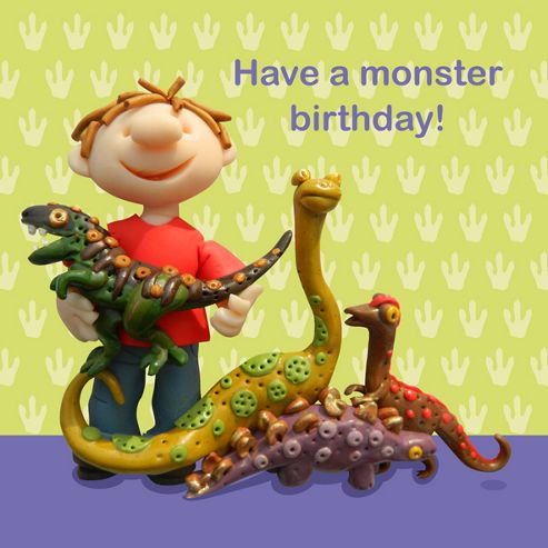 Image of Holy Mackerel Monster Birthday Greetings Card