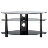 47 inch Curved Glass TV Stand - all black