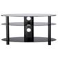 47 inch Curved Glass TV Stand - all black