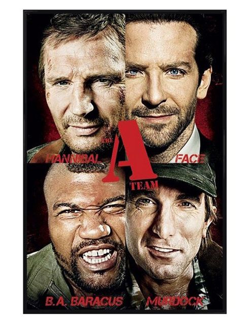 Image of The A-team Gloss Black Framed Character Collage Poster