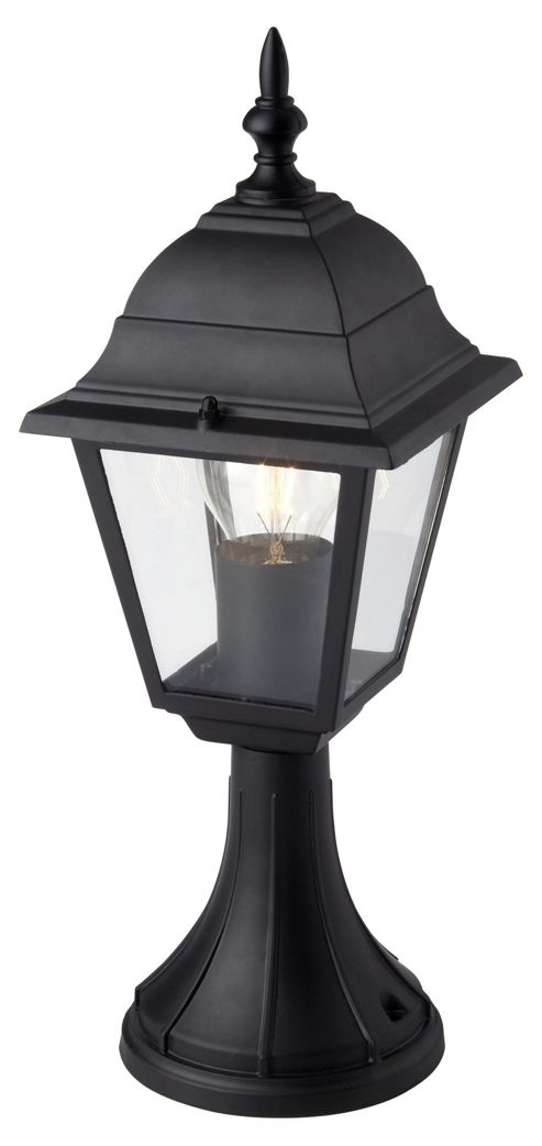 Image of Brilliant Newport 1 Light Outdoor Pedestal Lantern - Black