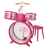 Pink Drum Set with Stool.