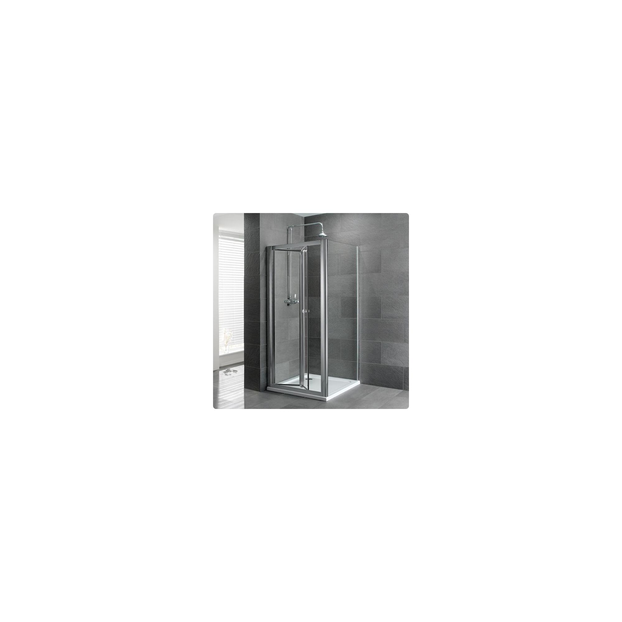 Duchy Select Silver Bi-Fold Door Shower Enclosure, 760mm x 760mm, Standard Tray, 6mm Glass at Tesco Direct