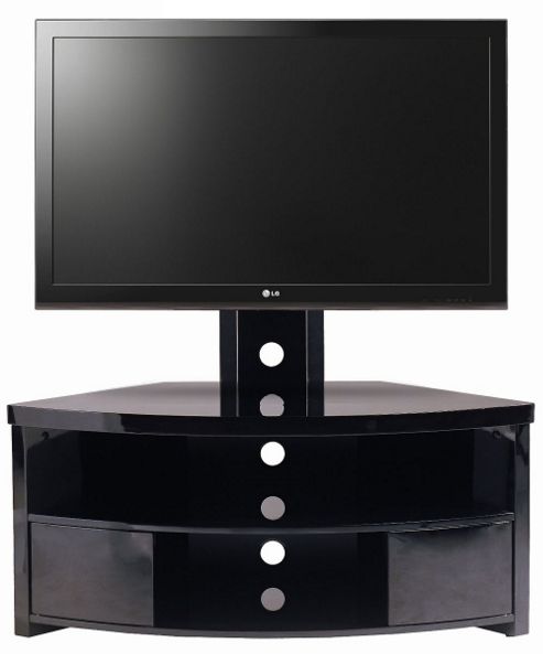 Image of Gecko High Gloss Black Tv Cabinet With Bracket