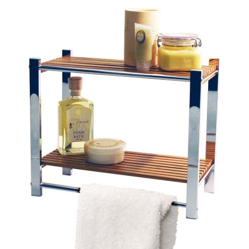 Image of Techstyle Bathroom Wall Storage Shelf / Towel Rail