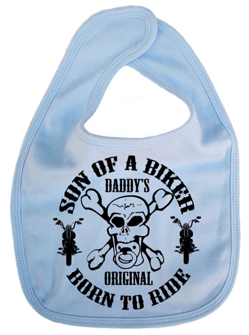 Image of Dirty Fingers Son Of A Biker Daddy's Original Born To Ride Bib Blue
