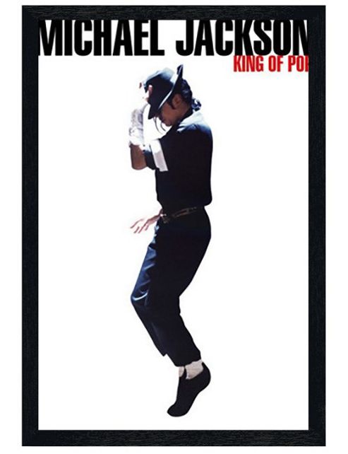 Image of Michael Jackson Black Wooden Framed The King Of Pop Mj Poster