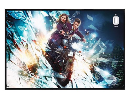 Image of Doctor Who Dr Who Gloss Black Framed The Doctor And Clara Dr Who Poster