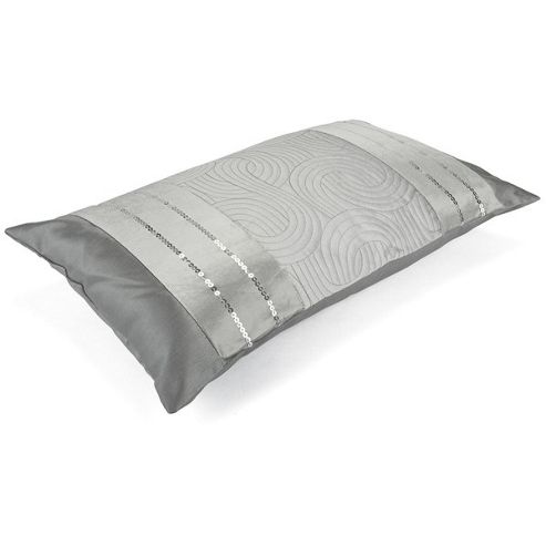 Image of Catherine Lansfield Home Signature Silver Gatsby Cushion