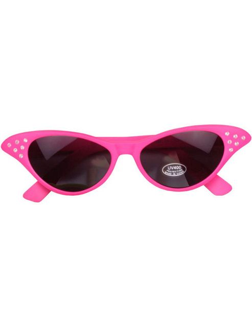 Image of Rhinestone Neon Pink Glasses