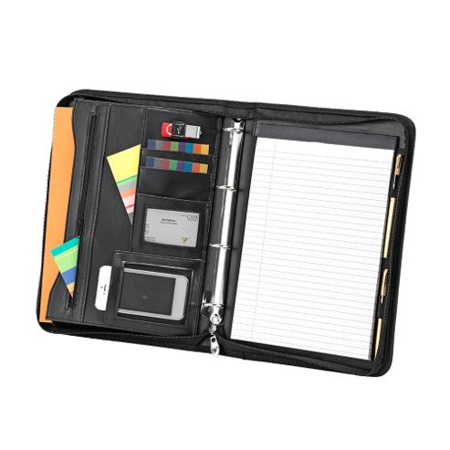 Image of Falcon Stylish A4 Zip Around Conference Folder With 4 Ring Binder