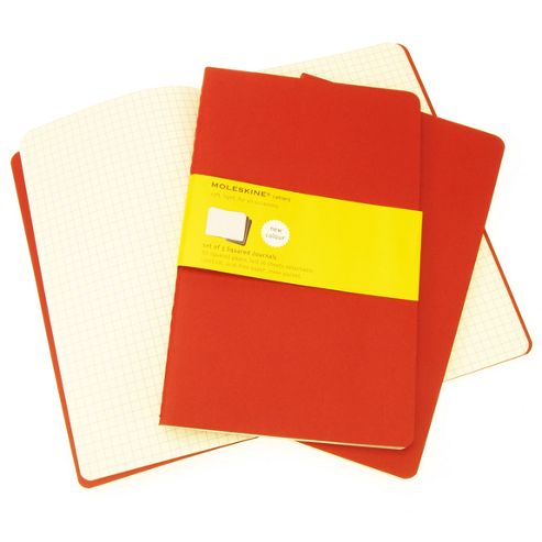 Image of Moleskine Cahier Squared Large 3 Pack Red Cover