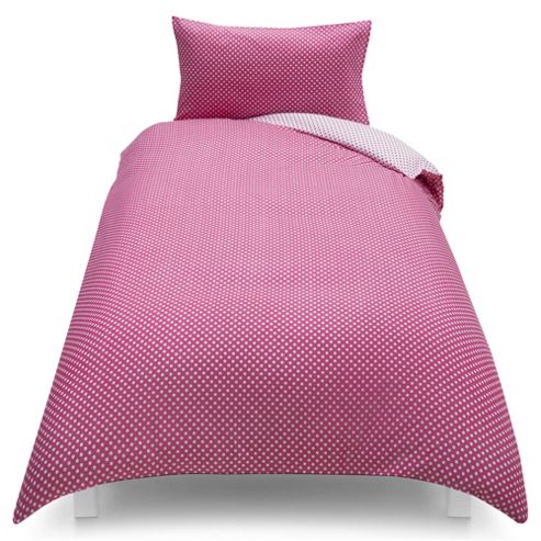 Image of Tesco Kids Basics Polka Dot Single Duvet Set