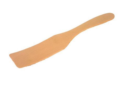 Image of Faringdon Wooden Curved Spatula, Beech, Thin 28cm
