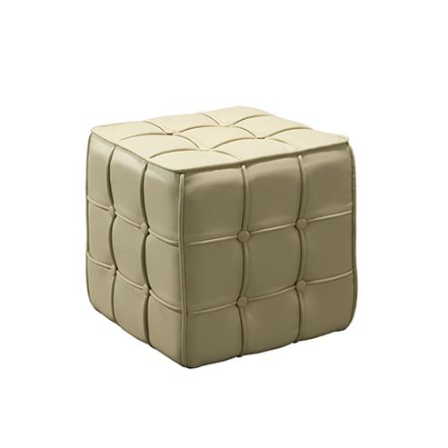 Image of Calista Ottoman Faux Leather Cream