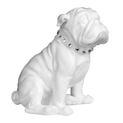 Image of Premier Housewares Bulldog Sculpture - White