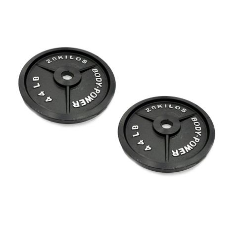 Image of Body Power Cast Iron Olympic Discs - 20kg (x2)