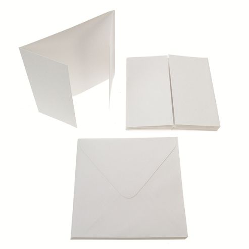 Image of Square Gate-fold Card Blanks 300gsm 10pk - White