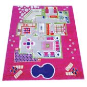 Little Helper 3D Playmat & Rug Playhouse Pink 80X100Cm