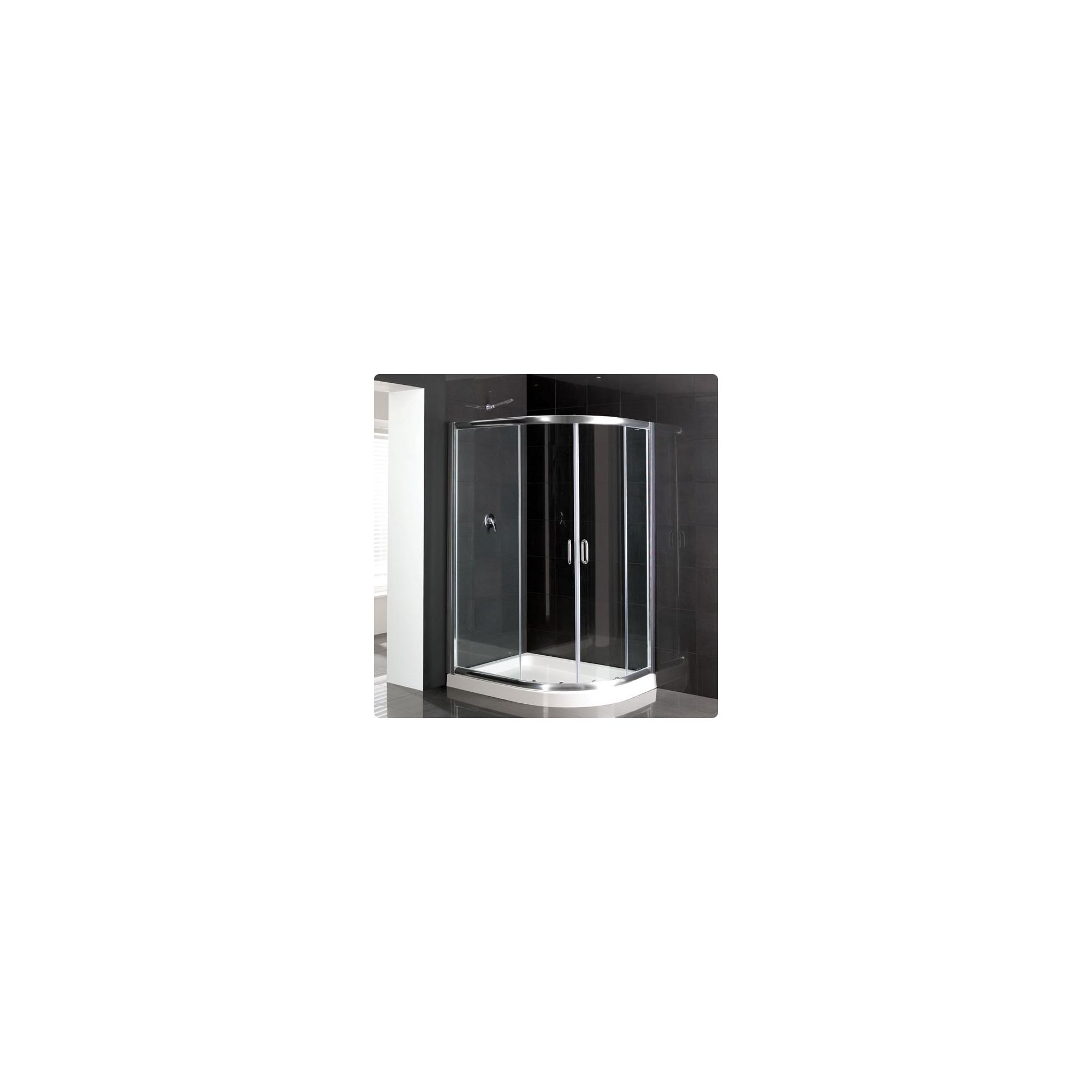 Duchy Elite Silver Offset Quadrant Shower Enclosure (Complete with Tray) 1200mm x 800mm, 6mm Glass at Tesco Direct