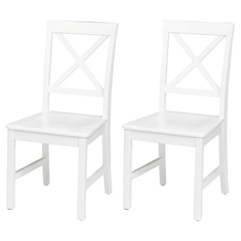 Image of Portobello Pair Of X Back Chairs White
