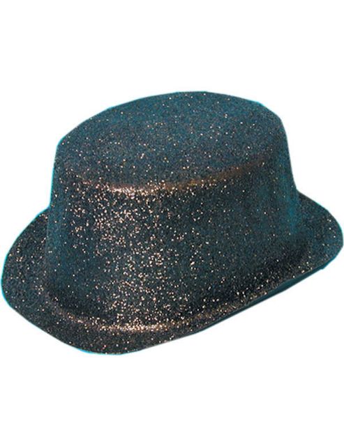 Image of Adult Black Glitter Top Hat
