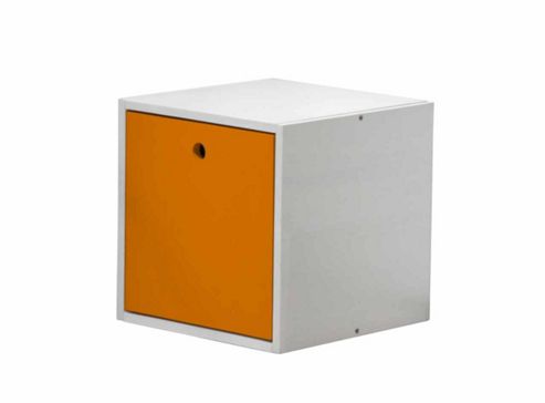 Image of The Cube A Multi-purpose Storage Unit In White And Orange