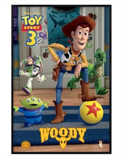 Image of Gloss Black Framed Toy Story 3 Woody Poster