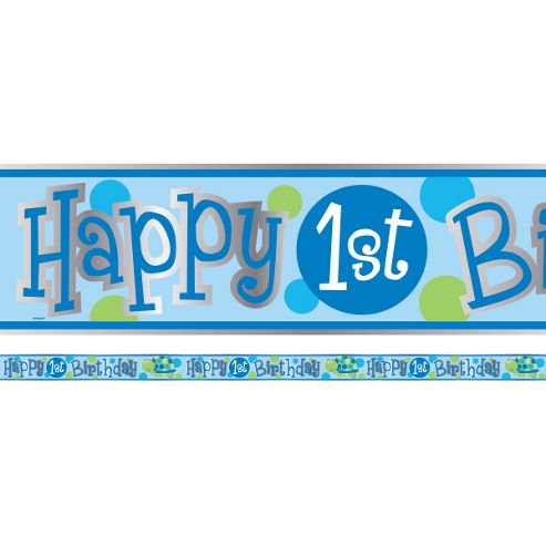 Image of Turtle 1st Birthday Foil Banner - 12ft (each)