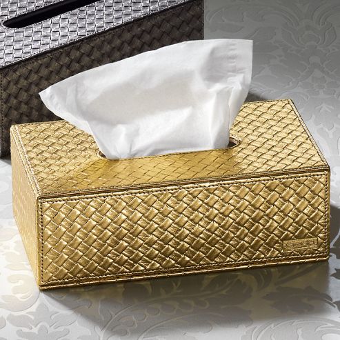 Image of Gedy Marrakech Rectangular Tissue Box - White Pearl