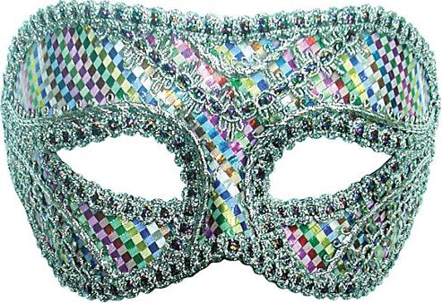 Image of Harlequin Style Mask On Headband