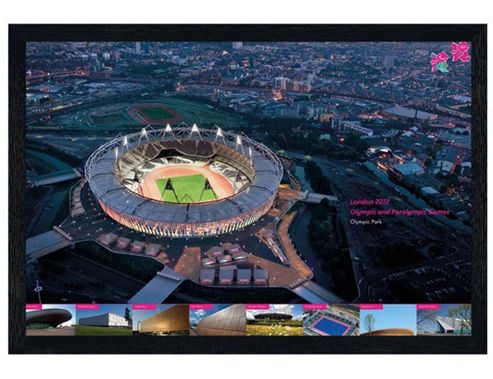 Image of London Olympics 2012 Black Wooden Framed The Olympic Park Poster