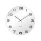 Vintage round glass wall clock, white