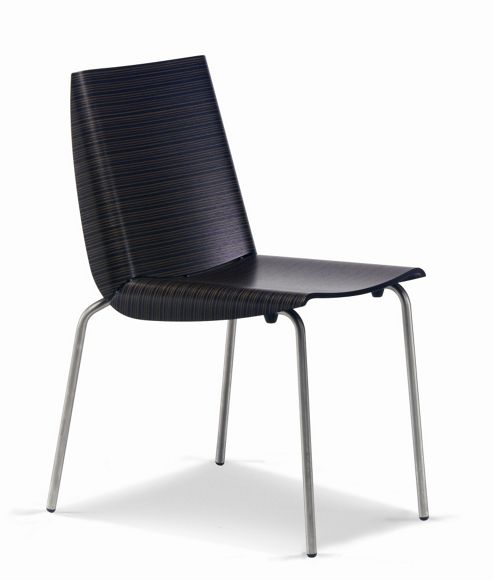 Image of Plank Millefoglie Chair - Chrome Plated - Grey