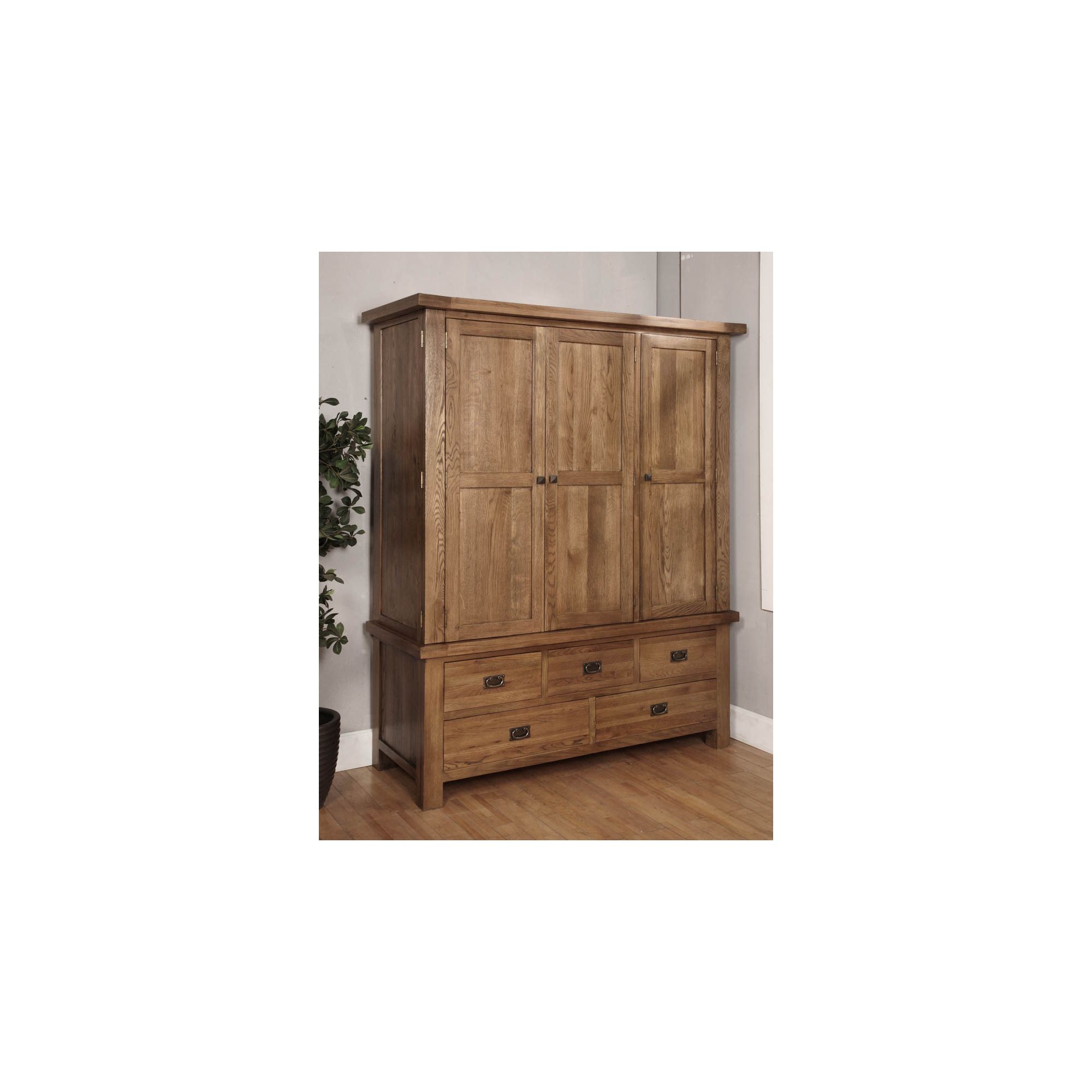 Hawkshead Brooklyn Triple Wardrobe in Rich Patina at Tescos Direct