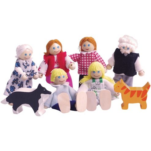 Image of Bigjigs Toys Jt117 Heritage Playset Doll Family
