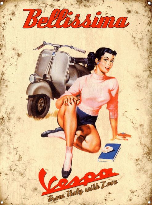 Image of Vespa Belissima Tin Sign