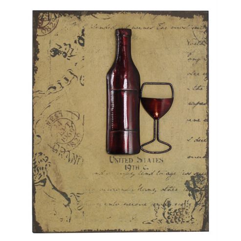 Image of Cimc Home Vintage Wine Bottle Wall Art
