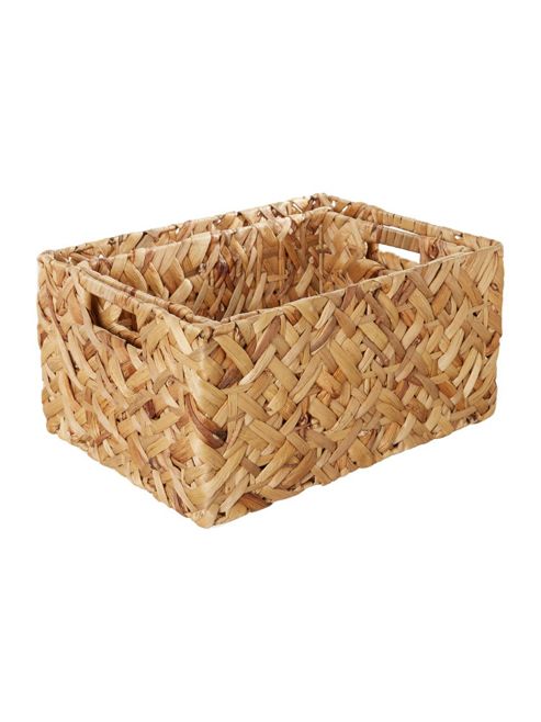 Image of Set Of 2 Natural Water Hyacinth Baskets