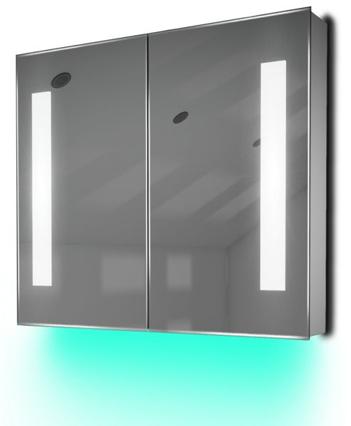 Image of Ambient Bathroom Mirror Cabinet With Sensor & Internal Shaver Socket K131t