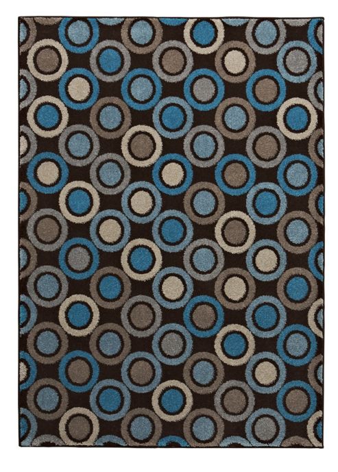 Image of Think Rugs Matrix Brown/blue Rug - 160 Cm X 220 Cm (5 Ft 3 In X 7 Ft 3 In)