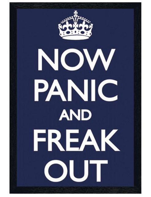 Image of Freak Out Black Wooden Framed Now Panic Poster