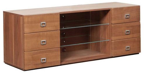 Image of Ultimum Cova 6 Drawer Tobacco Ash Melamine Tv Stand