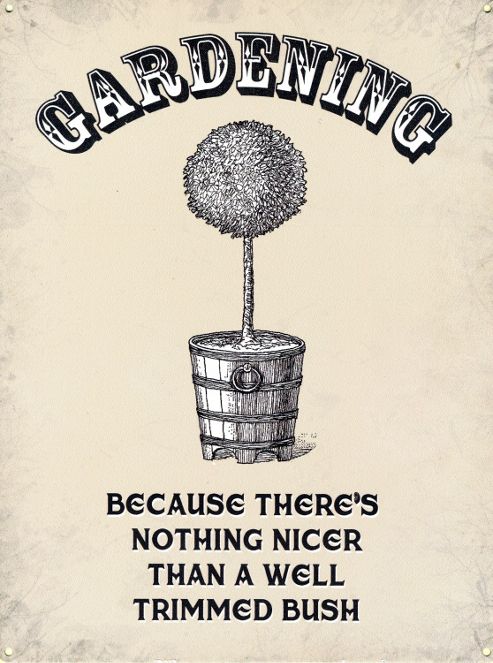 Image of A Well Trimmed Bush Tin Sign