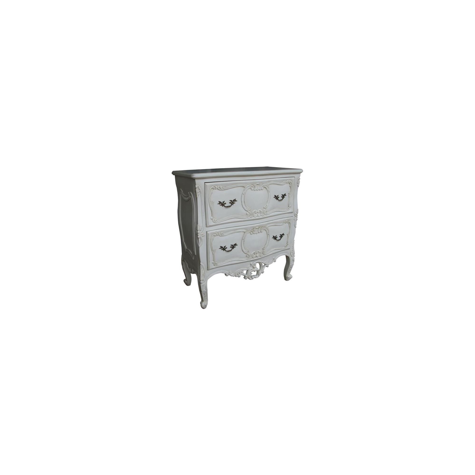 Lock stock and barrel Mahogany Rococo 2 Drawer Chest in Mahogany - Antique White at Tesco Direct